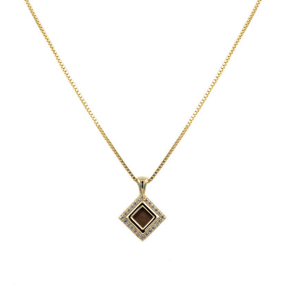 Bond Necklace - 18k  Yellow Gold-Plated with White CZ
