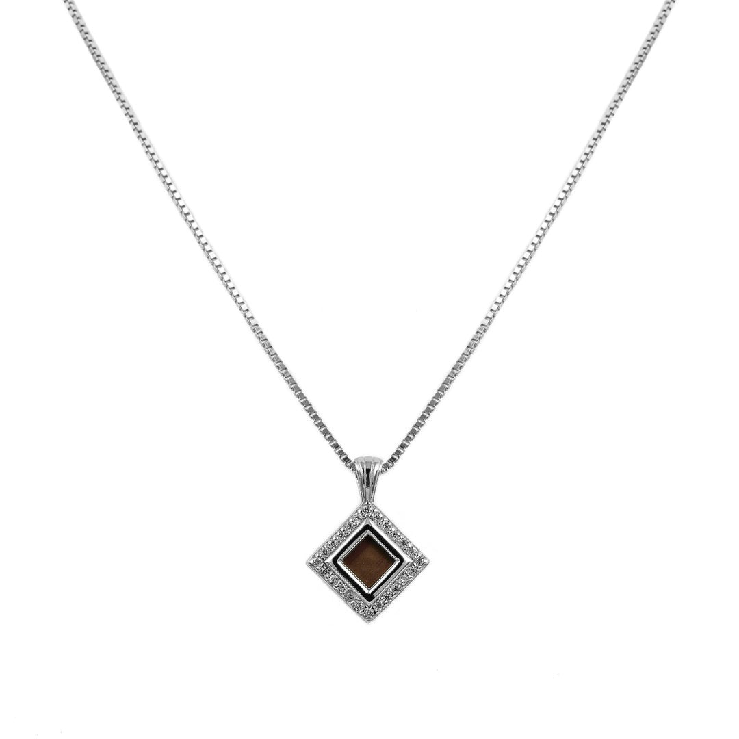 Bond Necklace - Sterling Silver with White CZ
