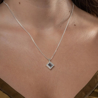 Bond Necklace - Sterling Silver with White CZ