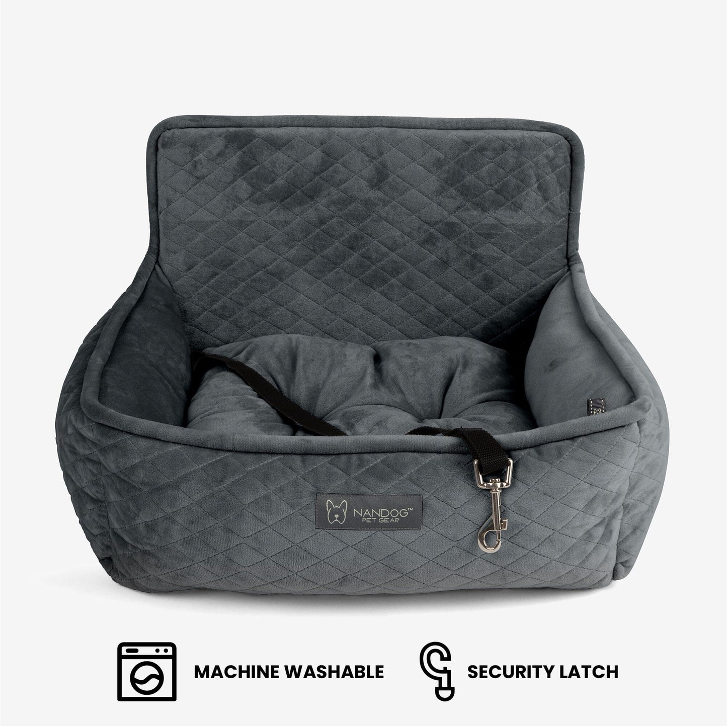 The NANDOG Car Seat medium in Charcoal Gray