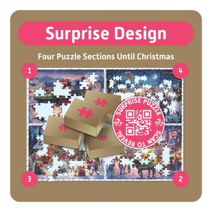 TEAMPUZZLE CHRISTMAS TIME: Christmas Wonderland – 600-Piece Jigsaw Puzzle Advent Calendar – Ages 12+