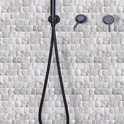 Canine White Natural Stone Mosaic Wall & Floor Tile