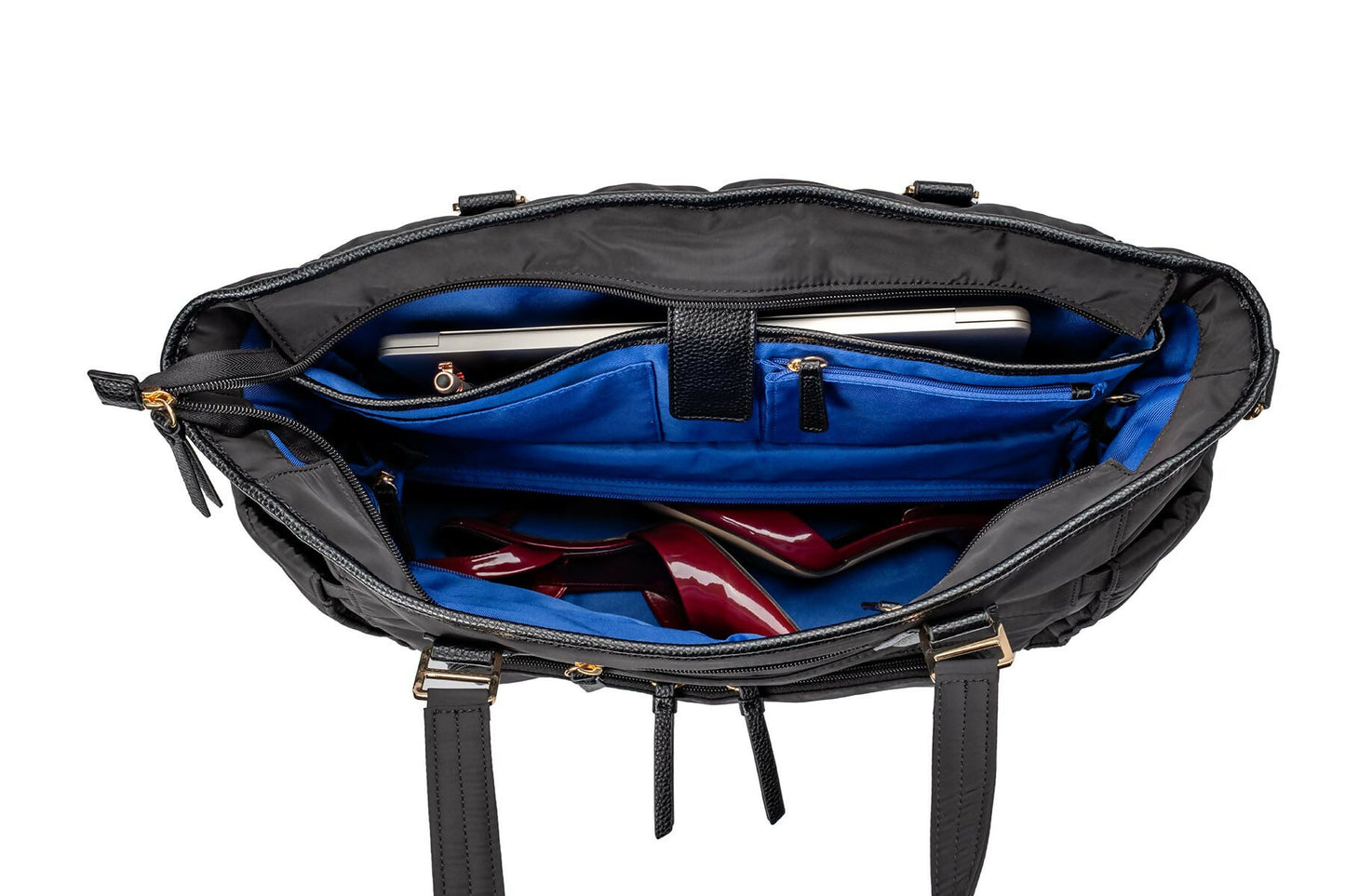 MinkeeBlue Puffer Ella Tote with Lunch & Shoe Bag