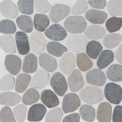 Cloud Sliced Pebble Mosaic Wall & Floor Tile