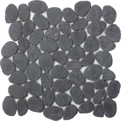 Charcoal Sliced Pebble Mosaic Wall & Floor Tile ( $12.24/sq.ft)