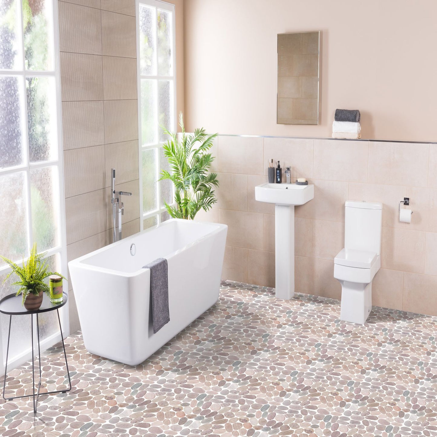 Choco Sliced Pebble Mosaic Wall & Floor Tile ( $17.65/sq.ft)