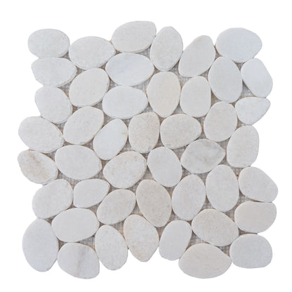 Snow White Sliced Pebble Mosaic Wall & Floor Tile ( $17.09/sq.ft)