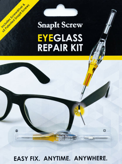 Snapitscrew Eyeglass Repair Kits & Attachable Case Pouch Bundle