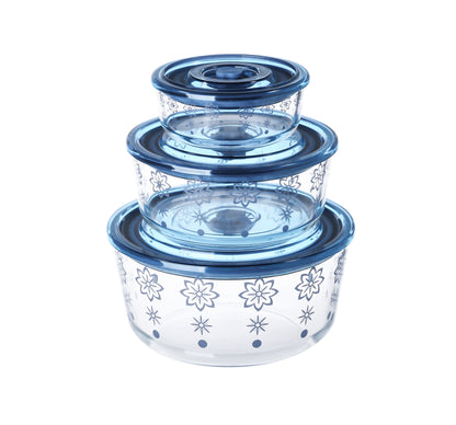 Delight King Glass Food Storage Containers – 3-Piece Borosilicate Glass Storage Containers with Lids – Vacuum Seal Design One Click Silicone Lids – Oven Freezer Safe Airtight Food Storage Containers