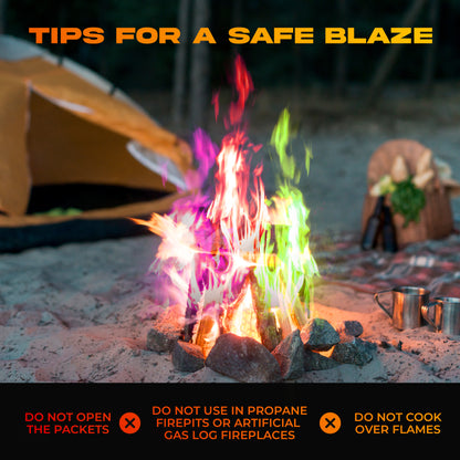 Fire Color Changing Packets Fire Pit (50 Pack) - Perfect For Any Campfire, Bonfire, Fire Pits & Outdoor Fireplaces