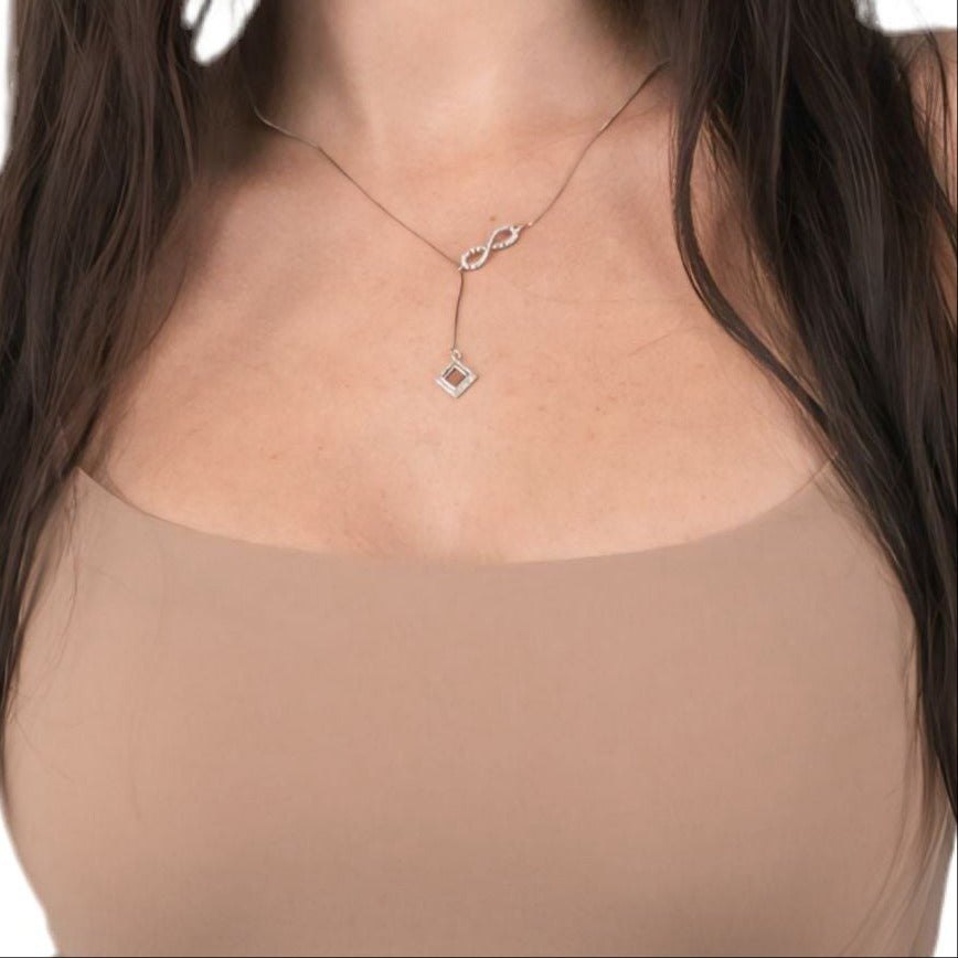Infinity Necklace - 18K Yellow gold plated with white CZ