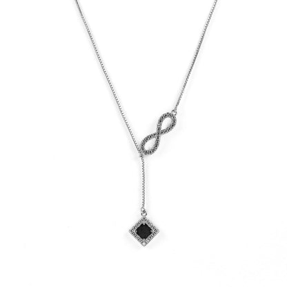 Infinity Necklace - Sterling Silver with white CZ