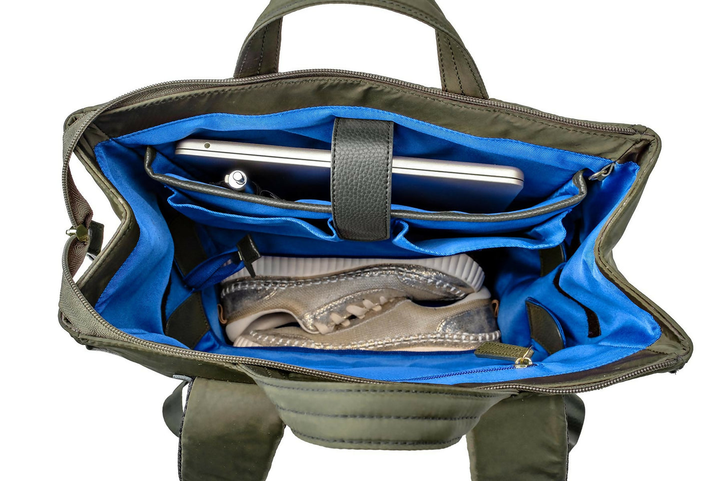 MinkeeBlue Puffer Amber Backpack with Lunch & Shoe Bag