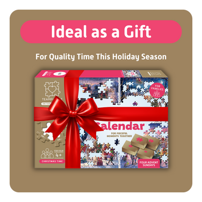 TEAMPUZZLE CHRISTMAS TIME: Christmas Wonderland – 600-Piece Jigsaw Puzzle Advent Calendar – Ages 12+