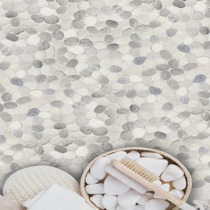 Misty Pebble Natural Stone Mosaic Wall & Floor Tile