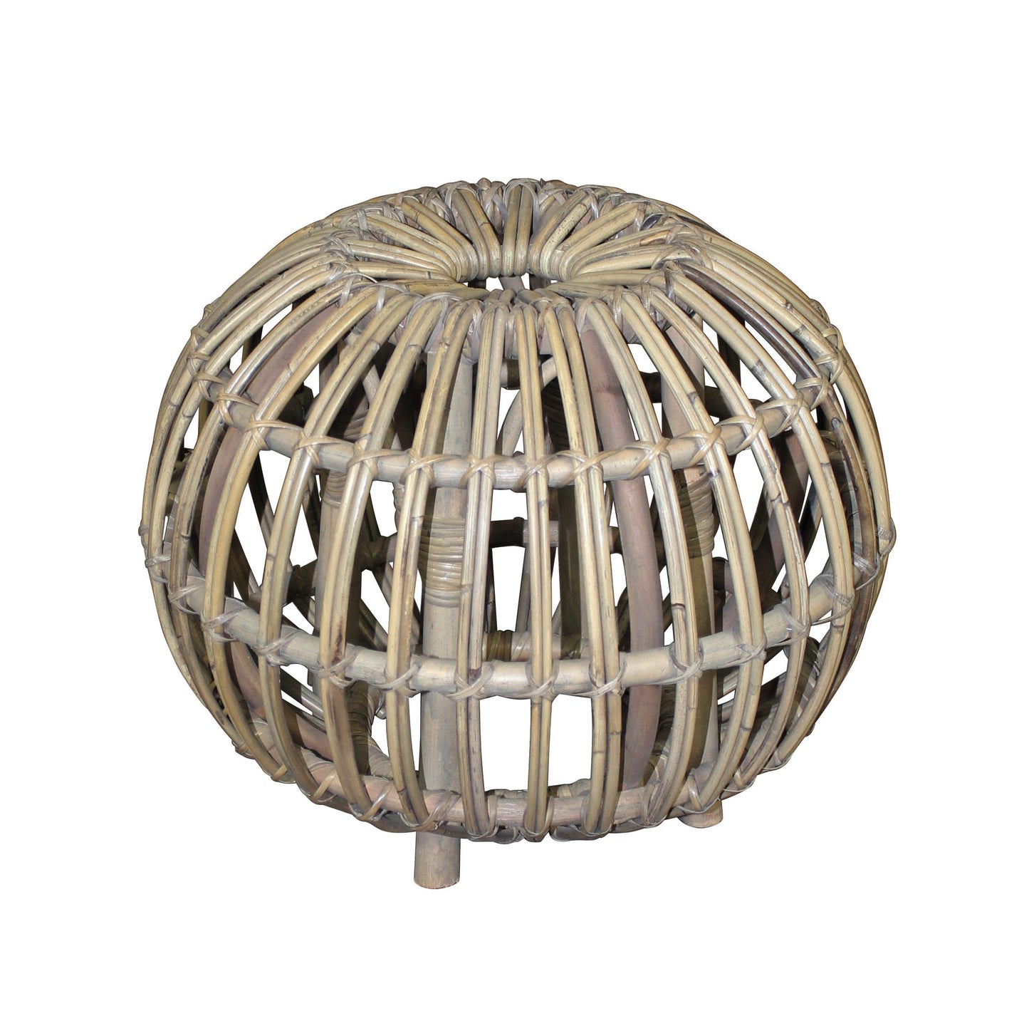Key Island Rattan Ottoman, gray 19.5"D