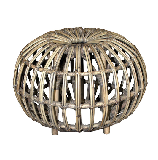 Key Island Rattan Ottoman, gray 24"D