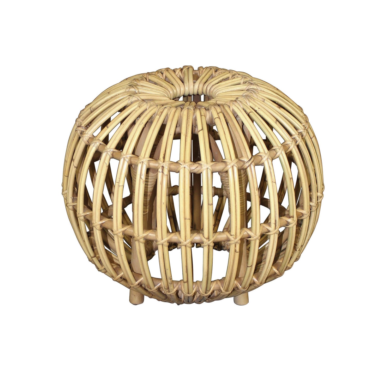 Key Island Rattan Ottoman, natural 19.5"D