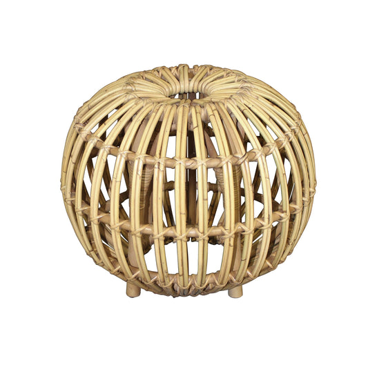 Key Island Rattan Ottoman, natural 19.5"D