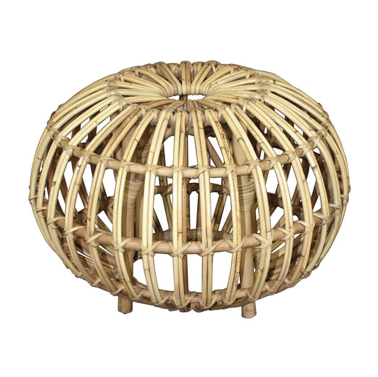 Key Island Rattan Ottoman, natural 24" D