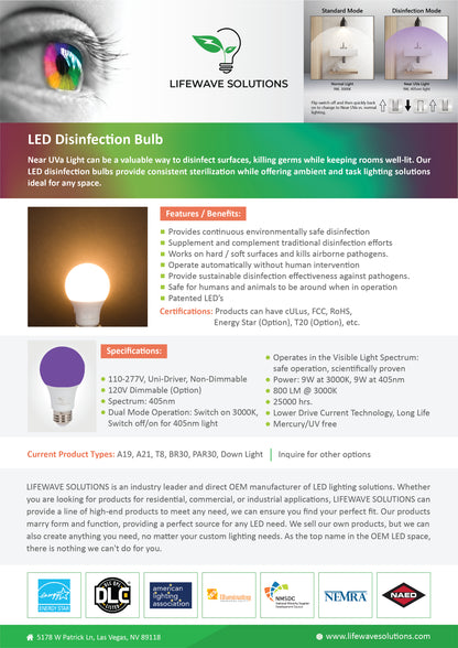 LifeWave Solutions LED Germ Bulb