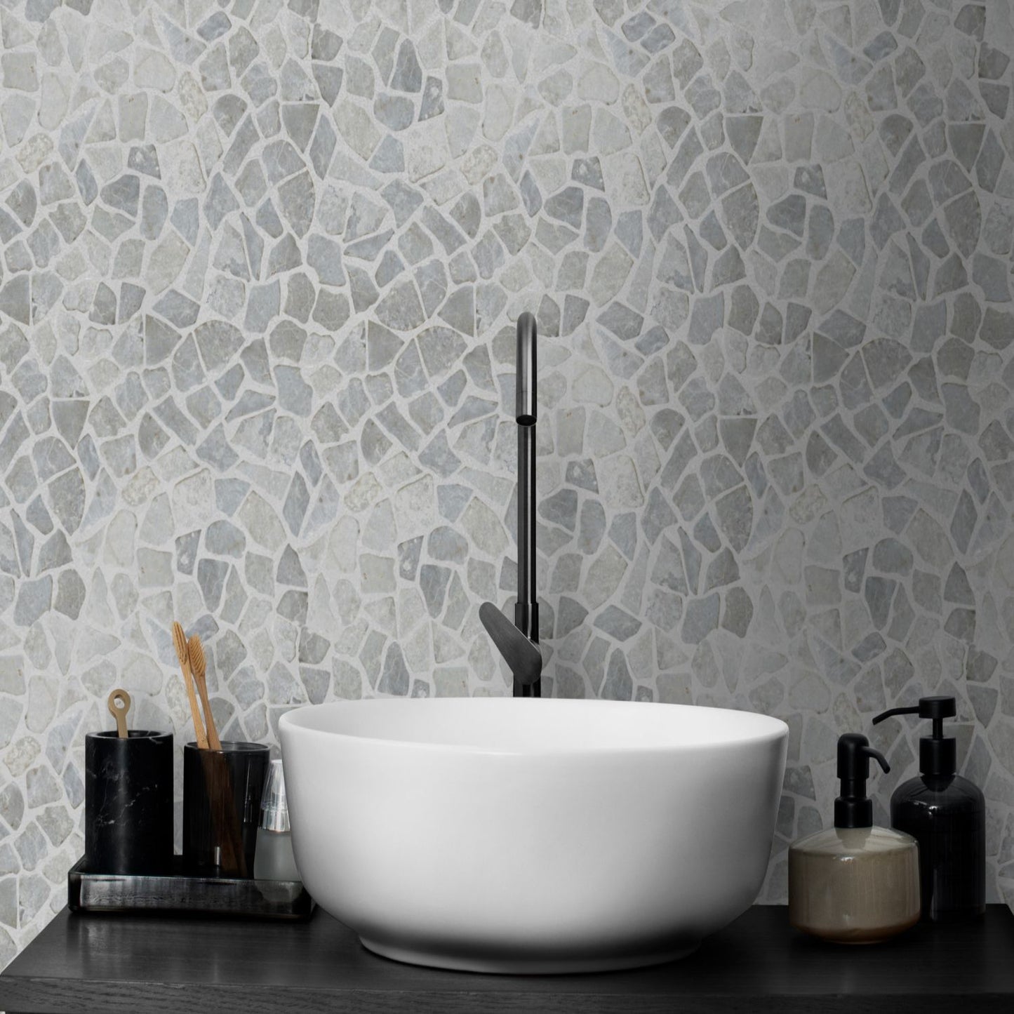 Nusa Grey Random Mosaic Wall & Floor Tile