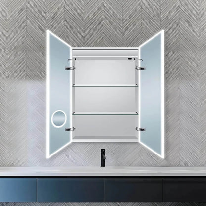 Dhalia LED Bathroom Medicine Cabinet with Defogger and Internal 3X Makeup Mirror - Available in 6 Sizes