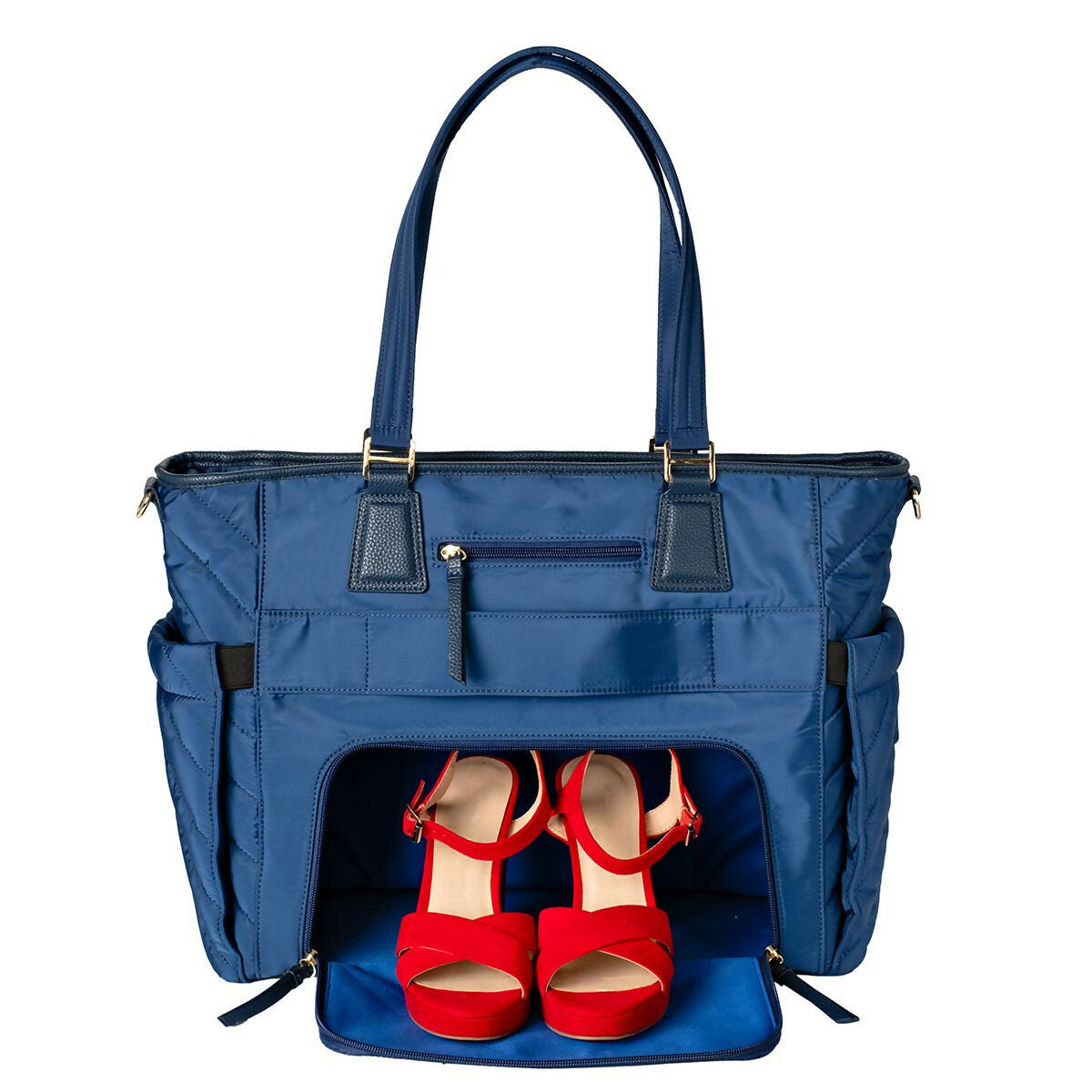 MinkeeBlue Puffer Ella Tote with Lunch & Shoe Bag