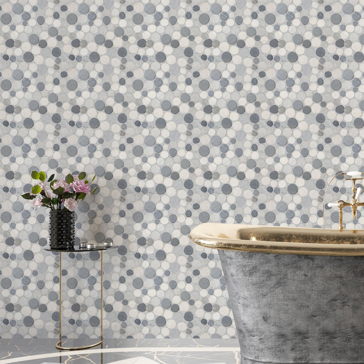 Bali Mix Round Mosaic Wall & Floor Tile