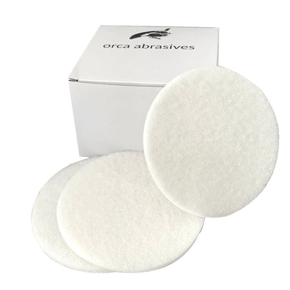 Non-woven White Pad with Hook & Loop 6in