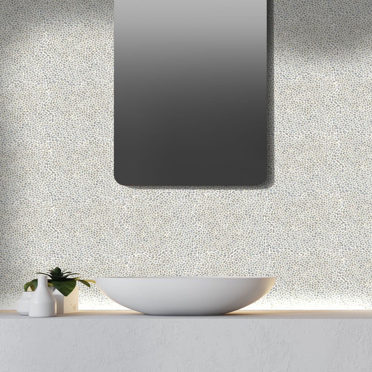 Mini White Pebble Natural Stone Mosaic Wall & Floor Tile