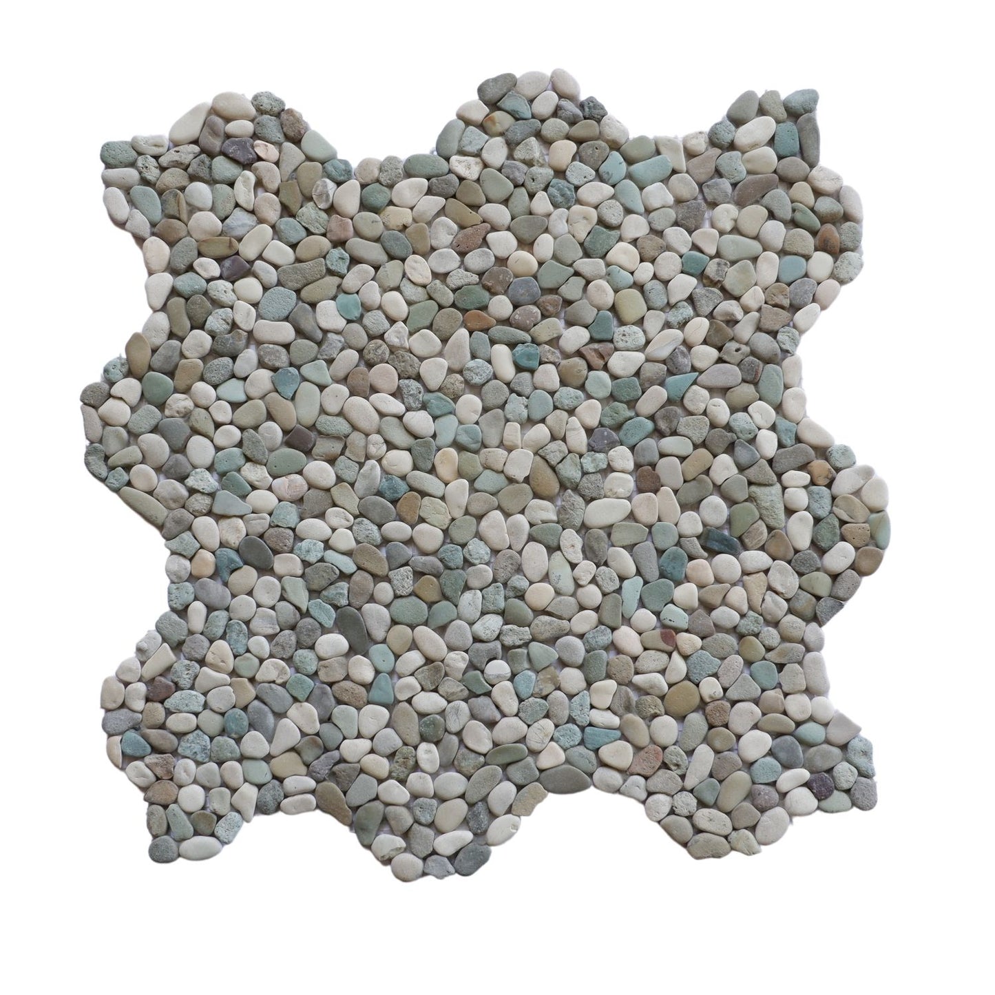 Mini White Green Pebble Natural Stone Mosaic Wall & Floor Tile