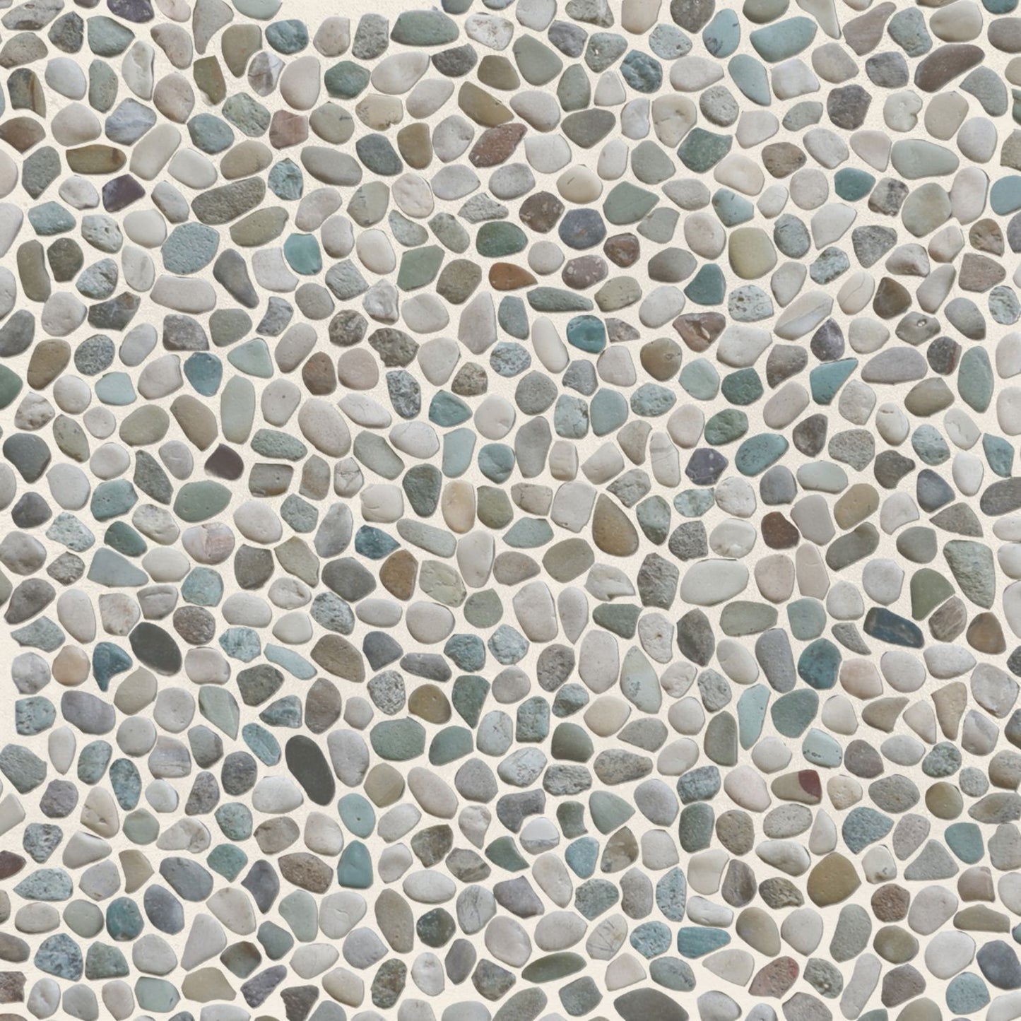 Mini White Green Pebble Natural Stone Mosaic Wall & Floor Tile