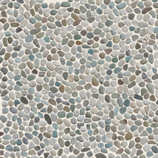 Mini White Green Pebble Natural Stone Mosaic Wall & Floor Tile