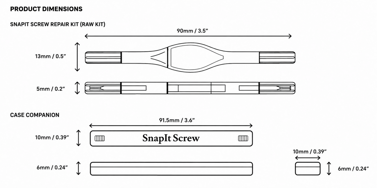 Snapitscrew Eyeglass Repair Kits & Attachable Case Pouch Bundle