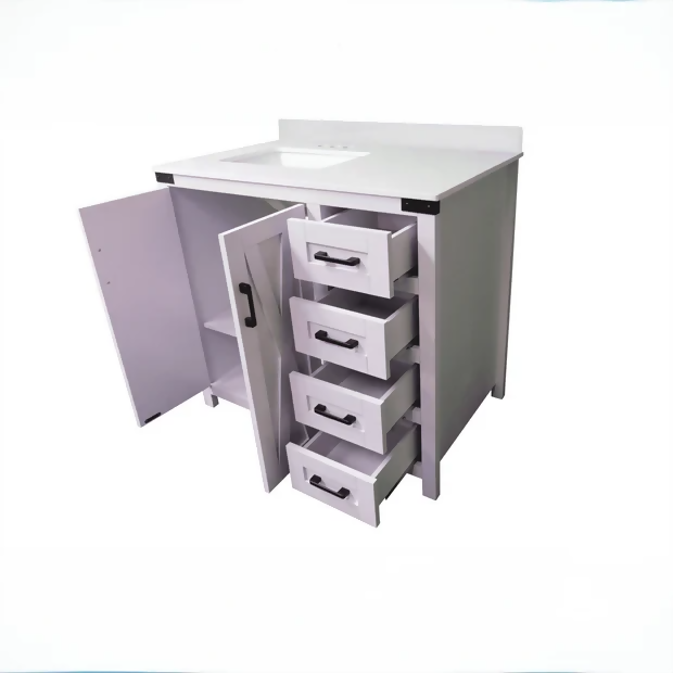 Salerno 36" W x 21.5" D x 33.5" H White Lilac Vanity with Cultured Marble Vanity Top and Mirror