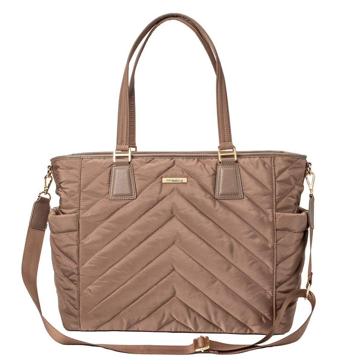 MinkeeBlue Puffer Ella Tote with Lunch & Shoe Bag