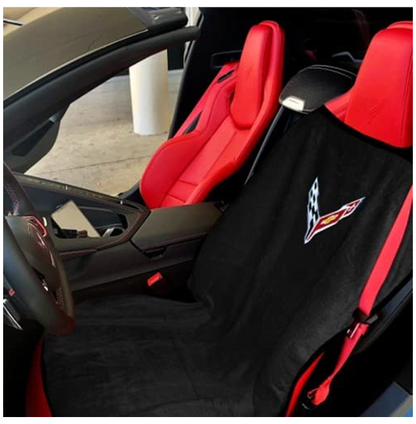 Corvette C8 Black Seat Armour  CarSeat Protector Towel