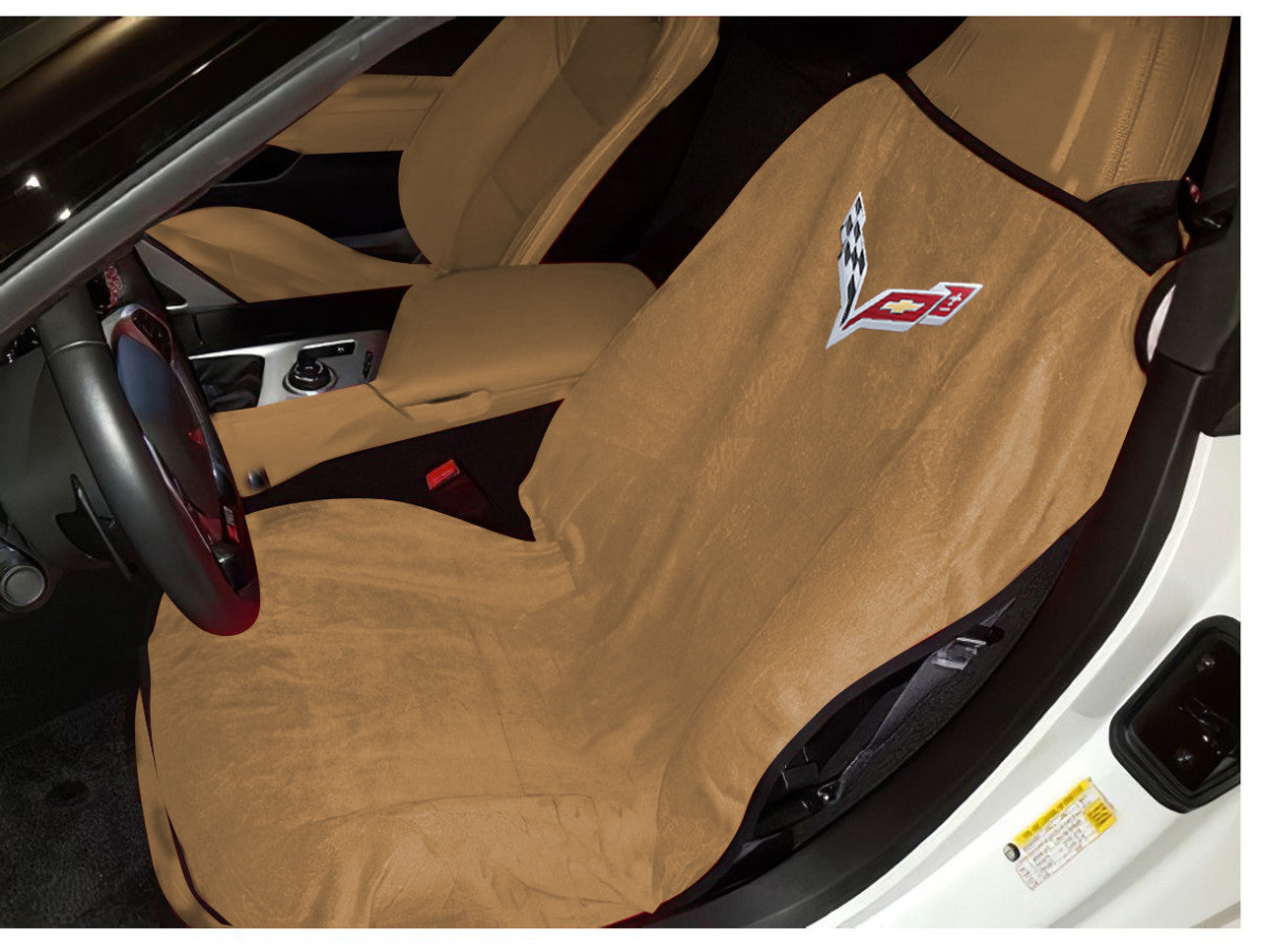 Corvette C8 Black Seat Armour  CarSeat Protector Towel