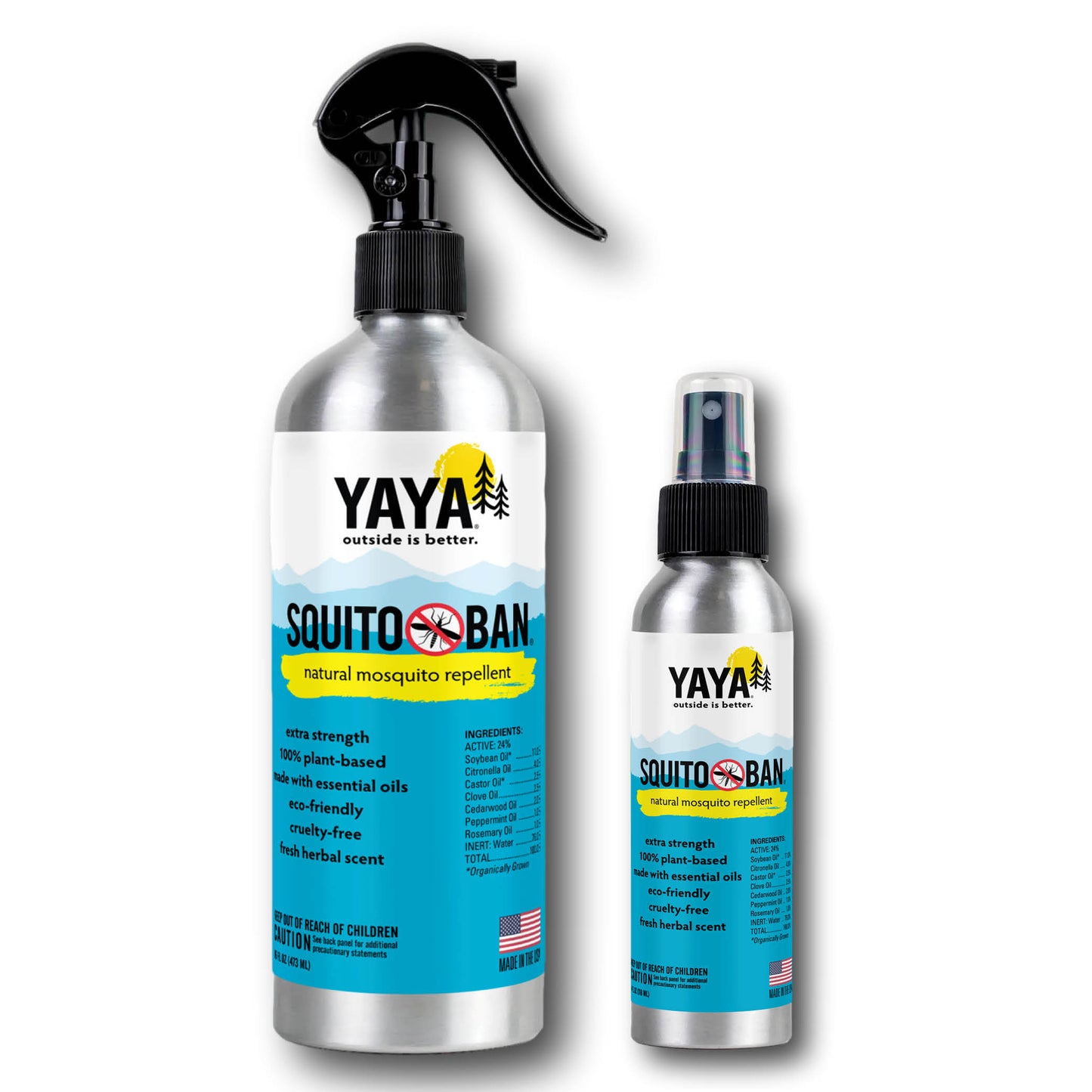 SQUITO BAN Mosquito Bug Repellent, 4 oz and 16 oz