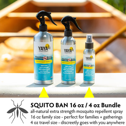 SQUITO BAN Mosquito Bug Repellent, 4 oz and 16 oz
