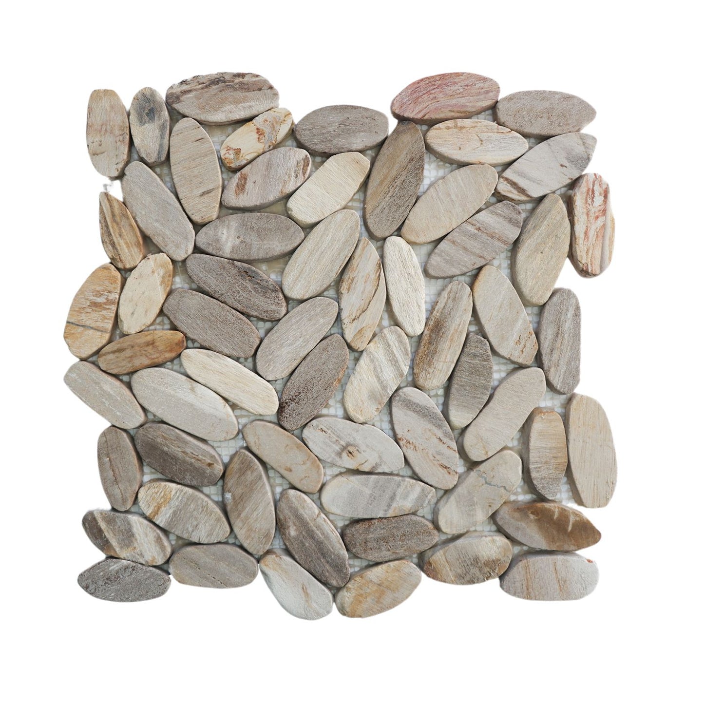 Oval Petrifiedwood Floor and Wall Mosaic Tile