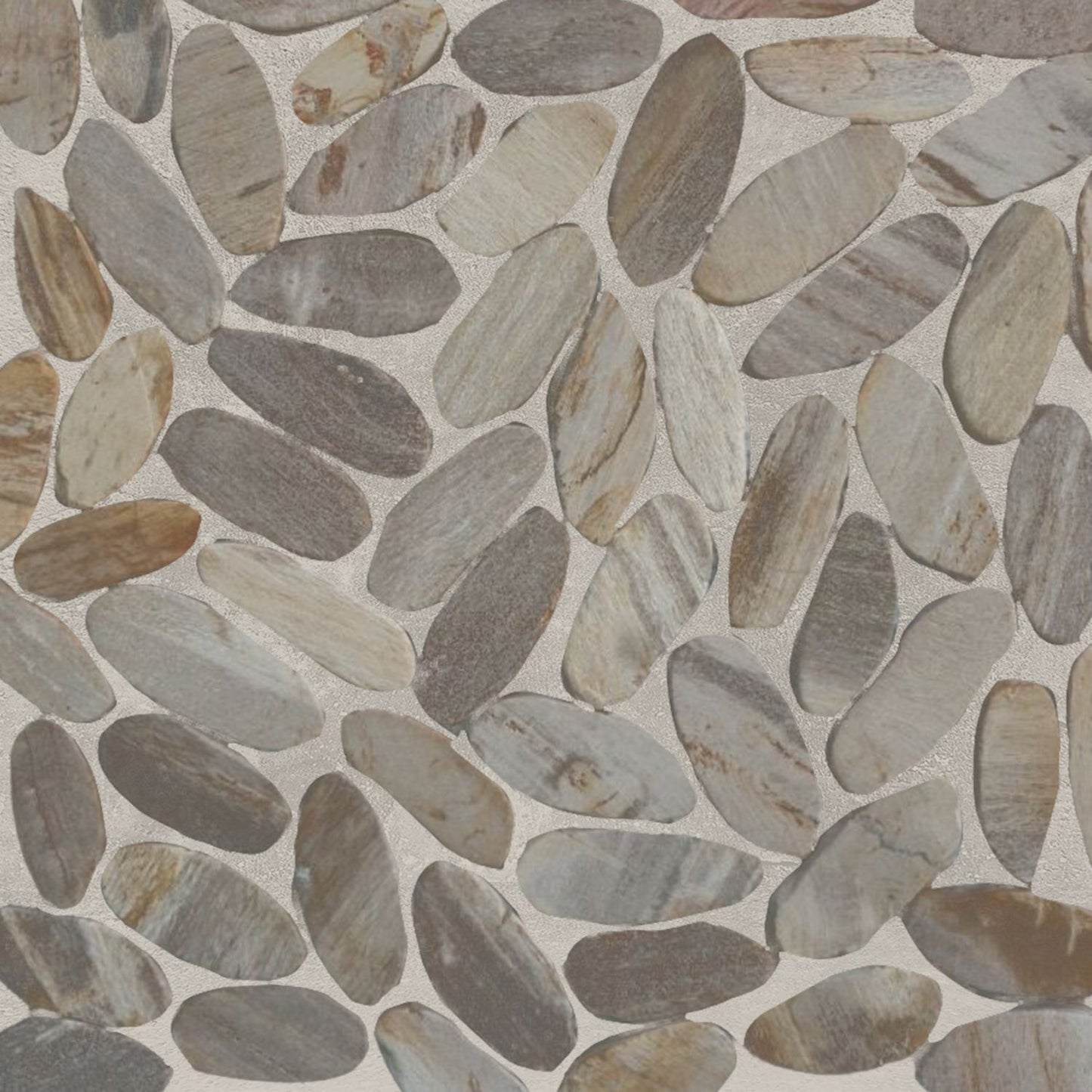 Oval Petrifiedwood Floor and Wall Mosaic Tile