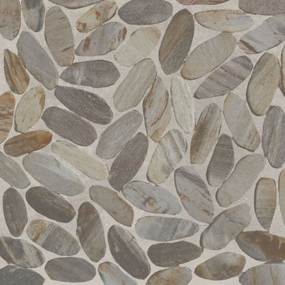 Oval Petrifiedwood Floor and Wall Mosaic Tile