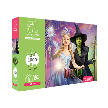 TEAMPUZZLE FOR TWO: Wicked: For Good – 1,000-Piece Couple's Jigsaw Puzzle – Includes Scan & Explore – Ages 12+