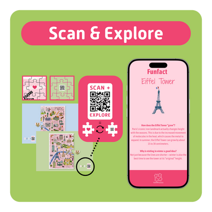 TEAMPUZZLE FOR TWO: Paris – 1,000-Piece Couple's Jigsaw Puzzle – Includes Scan & Explore – Ages 12+