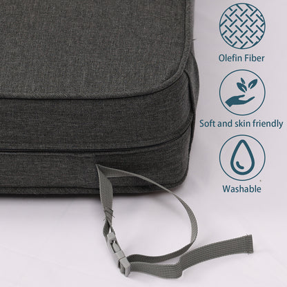 Patio Deep Chair Cushion - Set of 2 - Total 6 pieces (Charcoal)