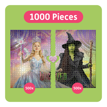TEAMPUZZLE FOR TWO: Wicked: For Good – 1,000-Piece Couple's Jigsaw Puzzle – Includes Scan & Explore – Ages 12+