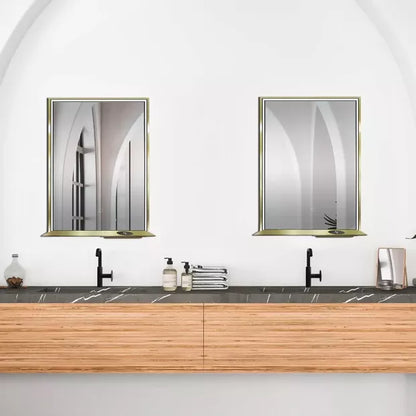The Allegra 24" W x 32" H Framed LED Mirror with Bluetooth Speaker and Wireless Cell Phone Charger; Available in 3 colors