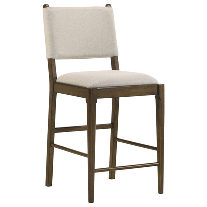 Crispin - 5 Piece Counter Height Dining Set With Upholstered Chairs - Brown